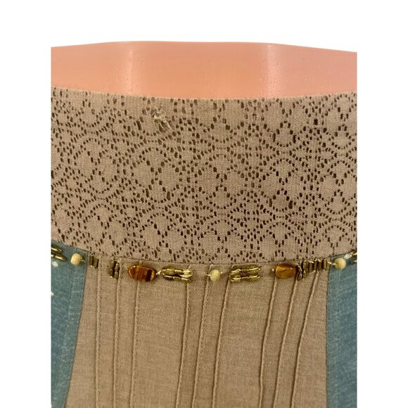 Rare Vtg Free People Beaded Waist Maxi Skirt | Boho Cottagecore Y2K Coquette 4/S - Picture 14 of 16